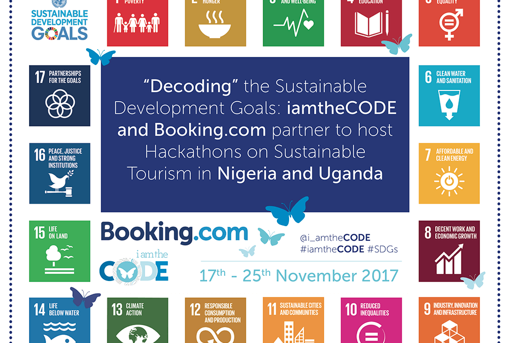 “Decoding” the Sustainable Development Goals: iamtheCODE and Booking.com partner to host Hackathons on Sustainable Tourism in Nigeria and Uganda.